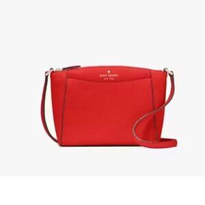 🍅 NWT Kate Spade Monica Pebbled Leather Crossbody • Tomato Slice • $279